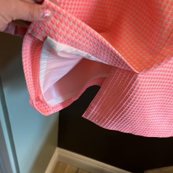 Halogen, pencil skirt, neon orange/pink and cream, size 14 - Picture 7 of 7